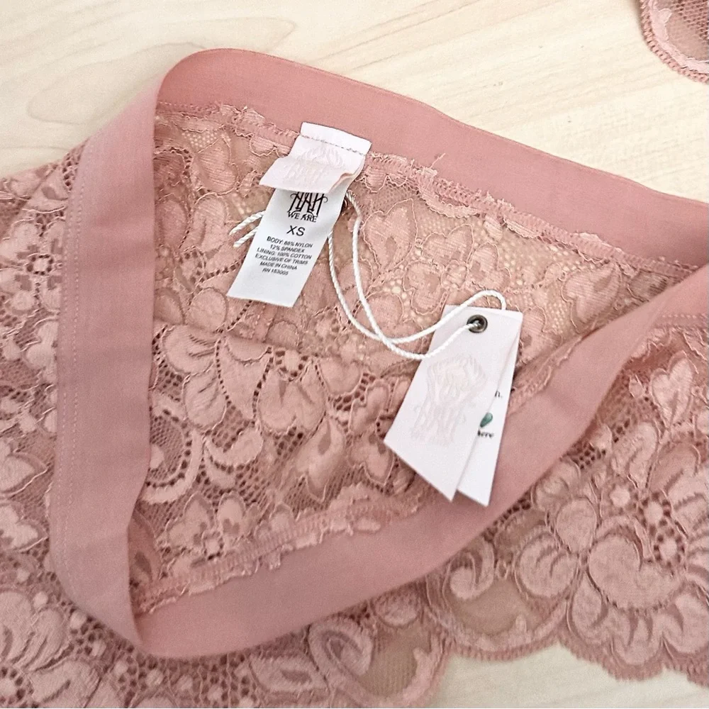 We Are HAH 2pc. Set Got Ur Back Bra & Spin Me Panty In Cooper Rose Size XS